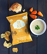 Ten Acre crisps are gluten-free and feature quirky flavour names.