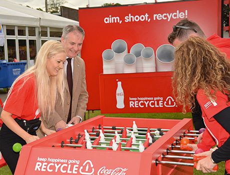 Cabinet secretary for rural affairs and environment, Richard Lochhead, joins in the fun at Happiness Recycled  at the Royal Highland Show last month.