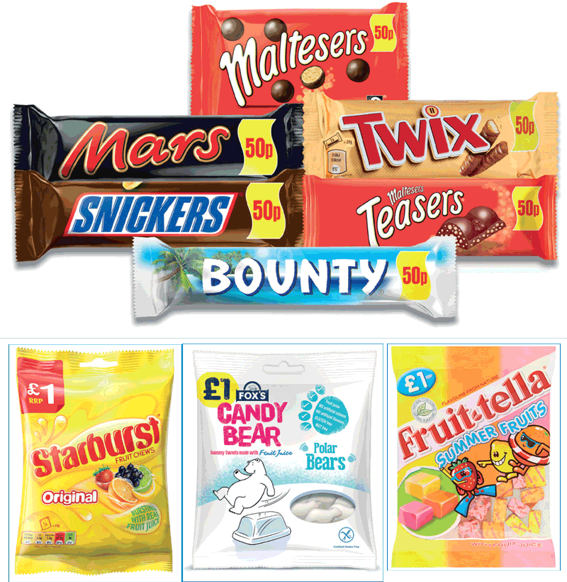 Mars Chocolate UK has extended its range of countline PMPs to include Mars, Snickers, Twix, Bounty and Maltesers. In sugar confectionery, the number of sharing packs price-marked at £1 continues to grow.