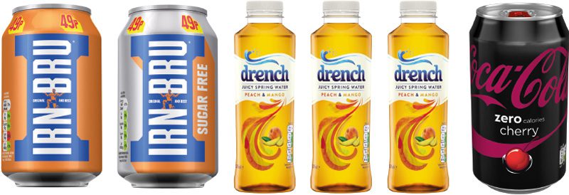 Irn-Bru is embarking on its first major rebranding project in many years, full details on page 27 in our Market News section. Britvic’s Drench adult soft drink has also seen a major makeover. And Coca-Cola Enterprises introduced 330ml cans of zero-calorie Coca-Cola Cherry recently.