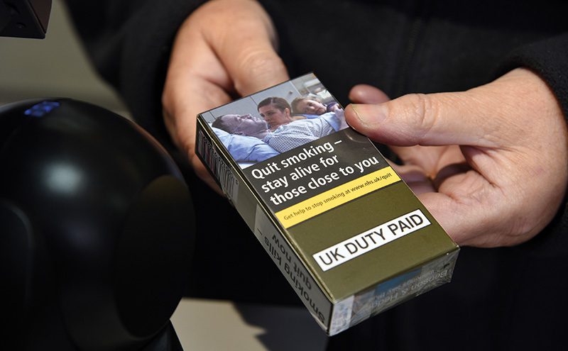 Not much to see?  After 20 May 2017 tobacco retailers will only be allowed to sell cigarettes and other tobacco products in standardised packaging. But manufacturers have only been allowed to package products for the UK market in such packs from May this year. As stocks of previously branded packaged products run out more and more legitimate tobacco products will be sold in uniform olive green packs with large health warnings and images of life-threatening illness, and with extremely limited brand and product identification. At the same time the implementation of the amended European Union Tobacco Products Directive (EUTPD2) will mean only packs of 20 sticks of cigarettes or more and RYO packs of 30g and more will be able to be sold.