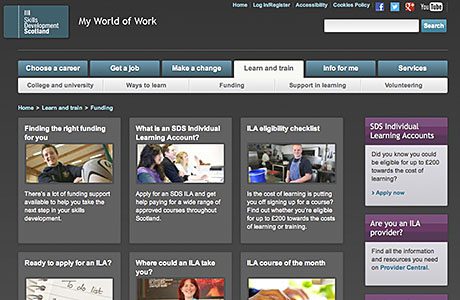 Find out all you need to know about Individual Learning Accounts and check whether you qualify for the job-related training grant at www.myworldofwork.co.uk/section/funding