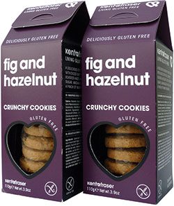 Fig and Hazelnut Crunchy Cookies, a new gluten-free biscuit option from Kent & Fraser. 