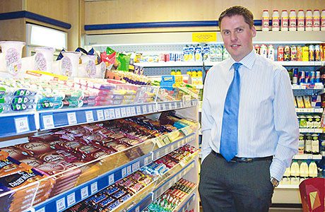 Chris Cobb in his Keystore in Cults in Aberdeen. Having a Tesco and a large Cosutcutter nearby means he doesn’t sell as much bread and milk as might otherwise be the case. To be different, he brings in products from local specialist bakers, which do well. Confectionery and tobacco are big sellers.