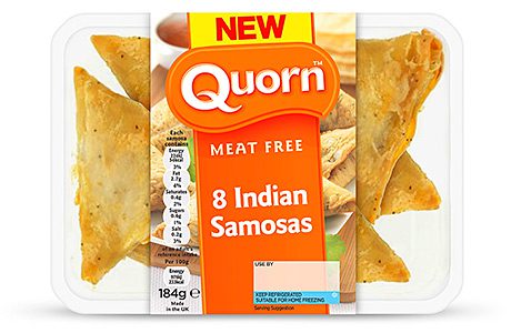 Quorn Meat Free Indian Samosas are lower in fat than other versions of Indian street food. 