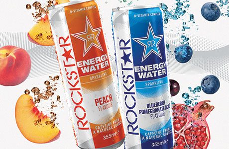 AG Barr hopes to create a new category by combining flavoured energy drinks with flavoured waters. Rockstar Energy Water, launched this month, comes in Peach and Blueberry, Pomegranate and Acai flavours. 