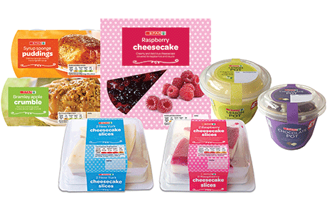 The new range of chilled desserts from Spar, with RRP between £1 and £2.80.