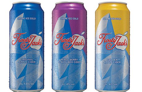 Frosty Jack’s is now available in 500ml cans. And the brand has three variants: the original Frosty Jack’s cider; a golden apple cider at 6% ABV; and a mixed berry flavoured fruit cider at 4% ABV. 