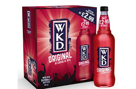WKD Red 700ml PMP carton & bottle ev