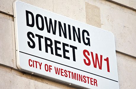 sh Downing Street street sign
