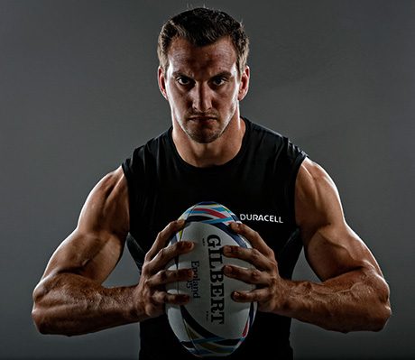 Wales International player, Sam Warburton taking part in the Duracell promotional shoot 