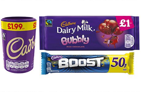 Mondelez has introduced PMPs across its confectionery and hot beverage ranges including 50p and £1 packs for some of its most popular chocolate lines.