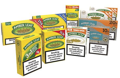 The Amber Leaf range from JTI, the clear market leader in RYO in Scotland. Brand owner JTI says it is also the single biggest brand in all tobacco categories in Scotland in terms of volume sales.