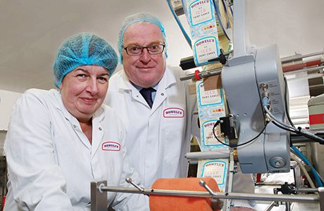 John Hopkins with Irwin’s despatch supervisor Marion Seddon and the new labeller