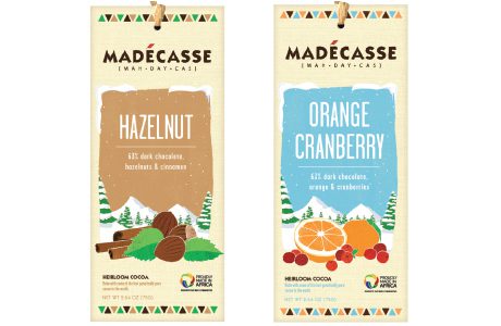 Both of the new Madécasse Christmas-themed bars have a 63% cocoa content and are available in 75g packs with RRPs of £2.99. 