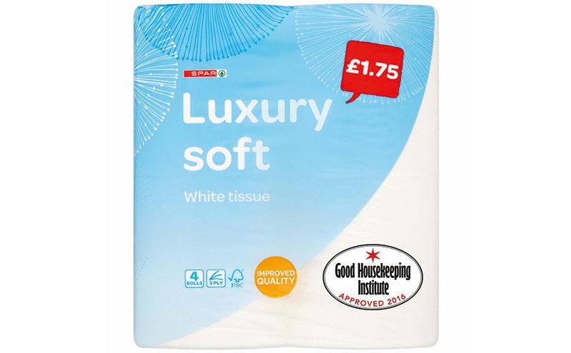 Spar Luxury Soft toilet tissue will now carry the Good Housekeeping Institute Approved logo.