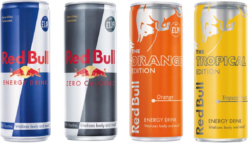 Red Bull sees price-marked packs and the introduction of zero-calorie and sugar free products and of new flavours as important to its above-market sales growth.