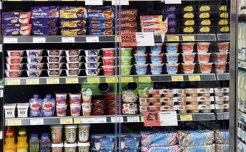 Yogurts and pot desserts are very popular products in-store, and though the sub-category, again, is short on space, the range on the shelves changes frequently as new or promoted lines are cycled in and out.