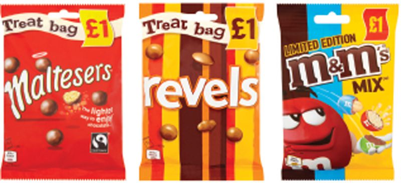 Limited-edition M&Ms Mix has joined established Mars treat bag lines in a £1 price-marked pack. Mars says pouches, block chocolate and boxed chocolates are all showing good growth.