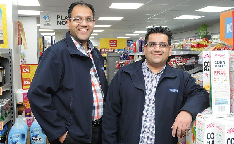 Asif and Kashif Mahmood in the Shamas and Sons One Stop in Oakley in Fife.