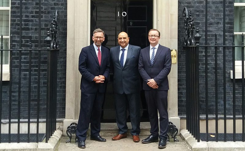 Undersecretary of State for Scotland Lord Andrew Dunlop, SGF chief executive Pete Cheema, and SGF head of policy and public affairs John Lee  meet last month.