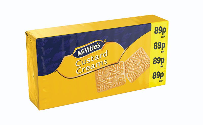 The 89p Biscuit Barrel range includes products like McVitie’s Custard Creams.