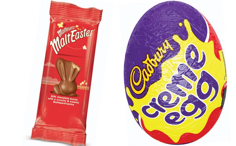 Single-serve size treats like Mars MaltEaster and Cadbury Creme Egg should be sold all through the Easter selling season, the giant chocolate firms say. Other products, sizes and packs have parts to play in the months from January to April.
